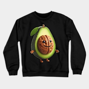 Cute avocado with walnut seed! Crewneck Sweatshirt